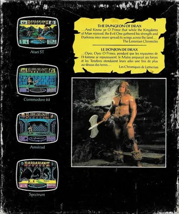 Barbarian II - The Dungeon of Drax_Disk1 box cover back